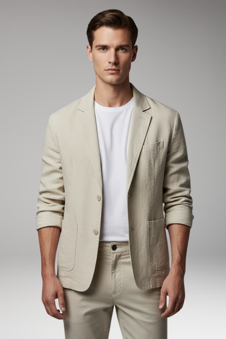 Men’s Jacket with Relaxed Fit and Distinct Dyed Look