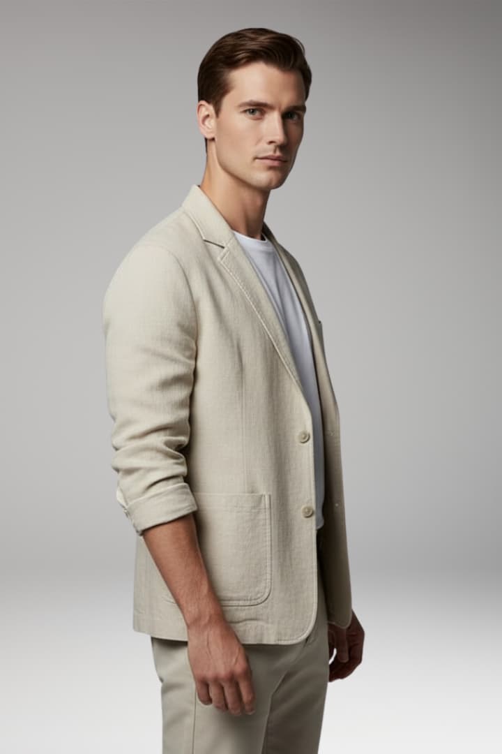 Men’s Jacket with Relaxed Fit and Distinct Dyed Look