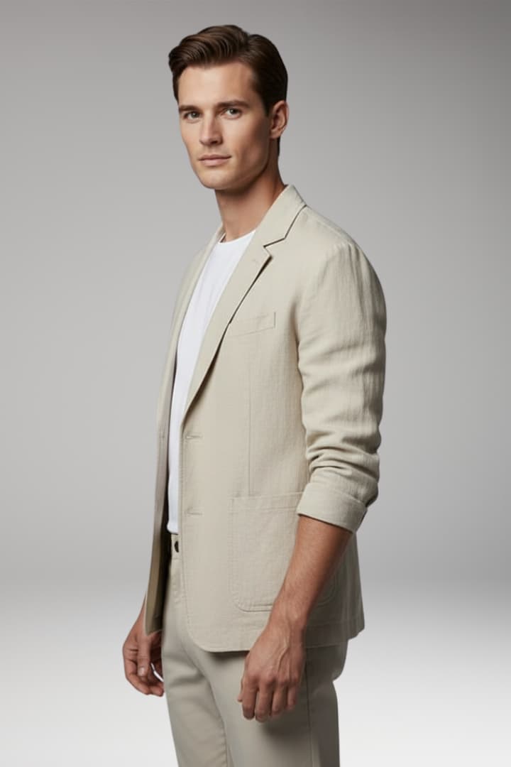 Men’s Jacket with Relaxed Fit and Distinct Dyed Look