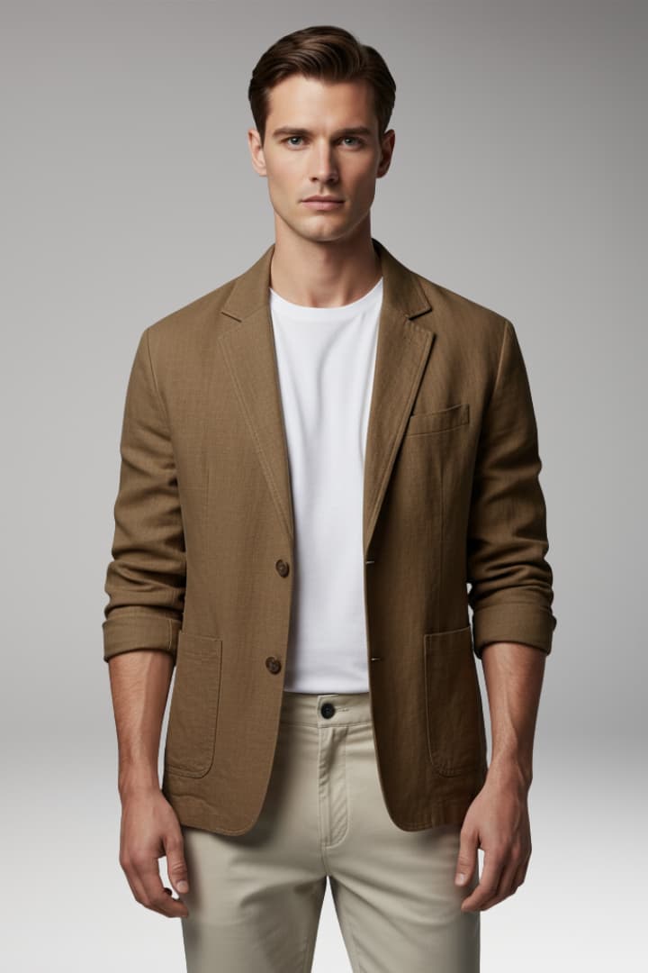 Men’s Jacket with Relaxed Fit and Distinct Dyed Look