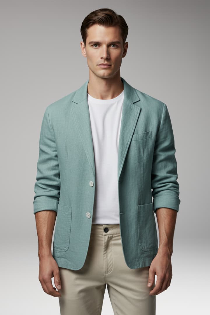 Men’s Jacket with Relaxed Fit and Distinct Dyed Look
