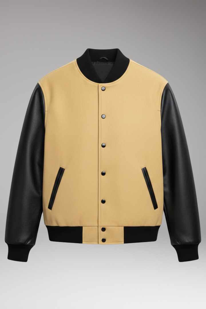 Men’s Jacket with Ribbed Trims and Side Pockets