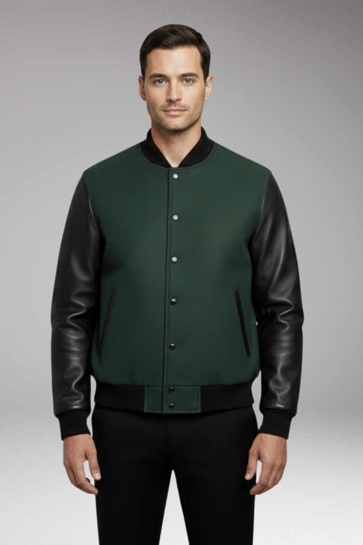 Men’s Jacket with Ribbed Trims and Side Pockets