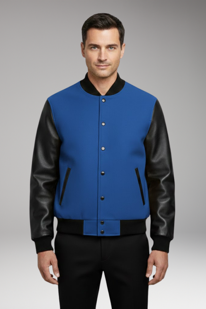 Men’s Jacket with Ribbed Trims and Side Pockets