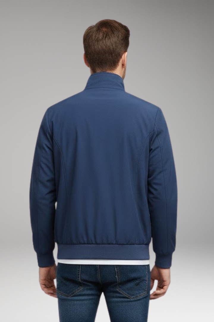Men’s Jacket with Stand-Up Collar and Zip Closure