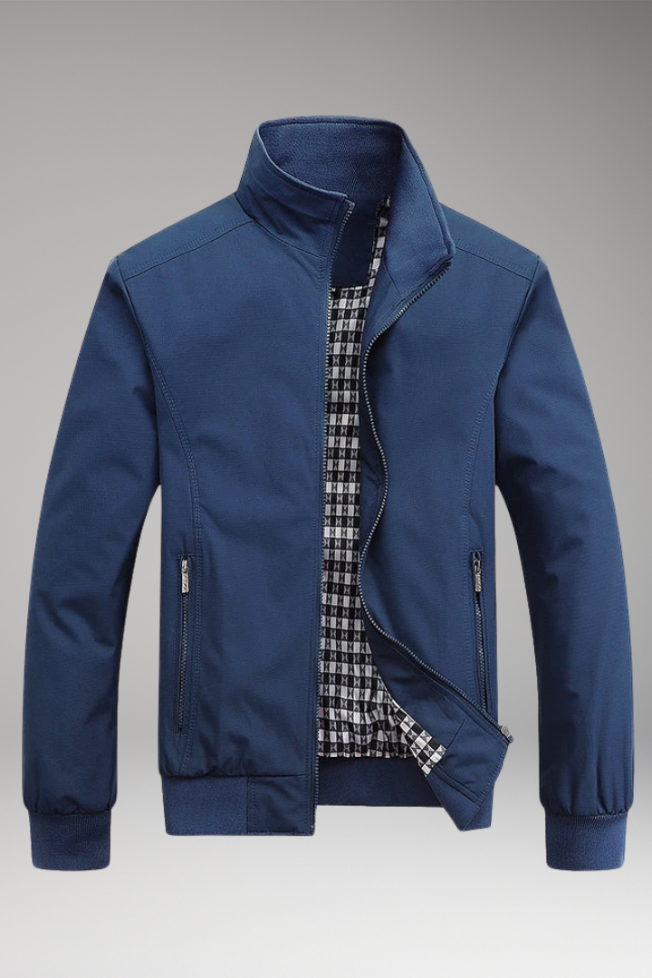 Men’s Jacket with Stand-Up Collar and Zip Closure
