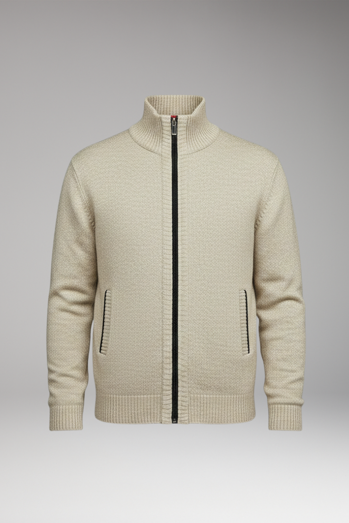 Men’s Jacket with Stand-Up Collar and Zip