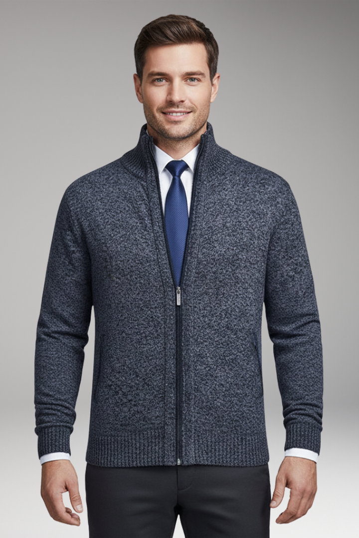 Men’s Jacket with Stand-Up Collar and Zip