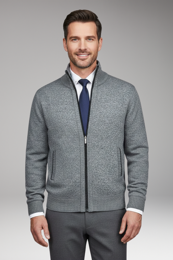 Men’s Jacket with Stand-Up Collar and Zip