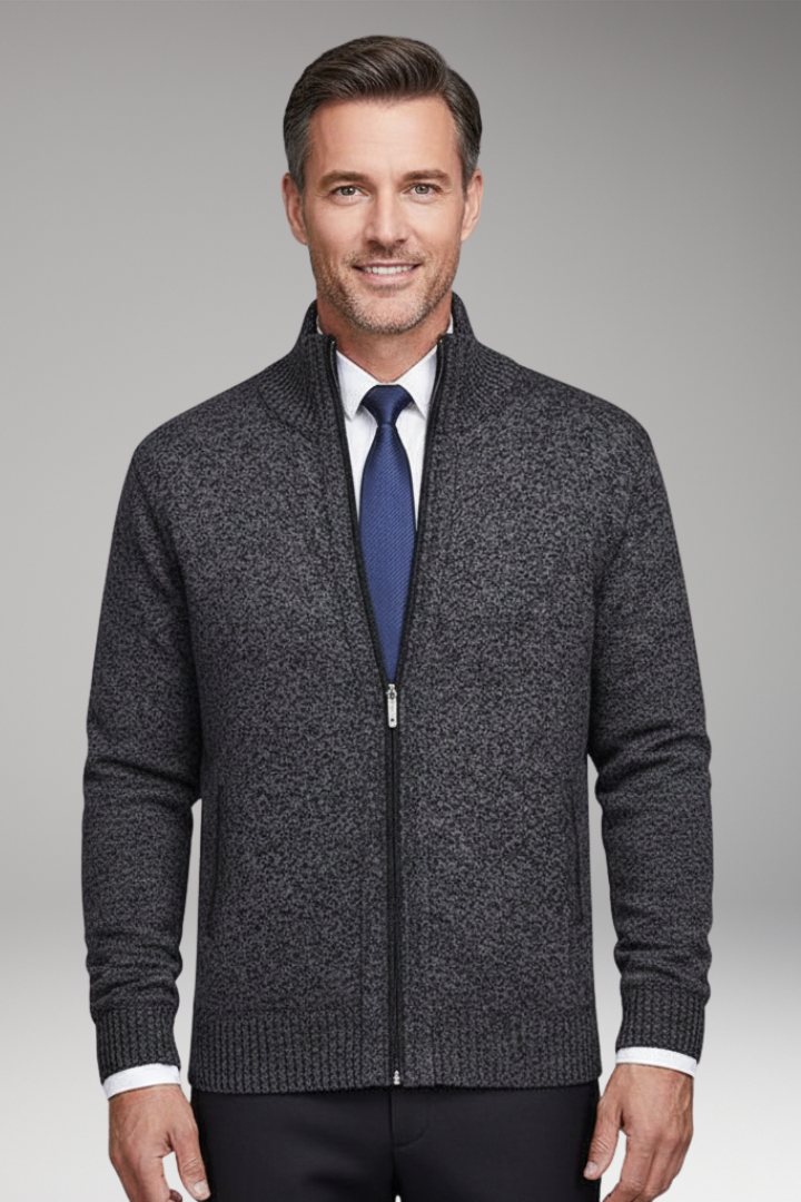 Men’s Jacket with Stand-Up Collar and Zip