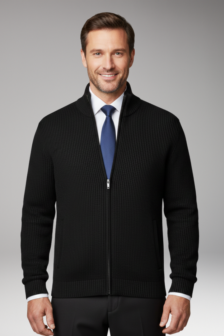 Men’s Jacket with Stand-Up Collar and Zip