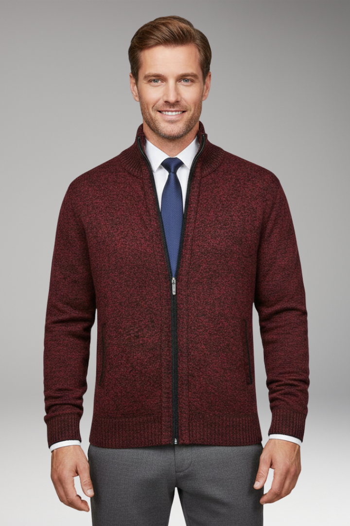 Men’s Jacket with Stand-Up Collar and Zip