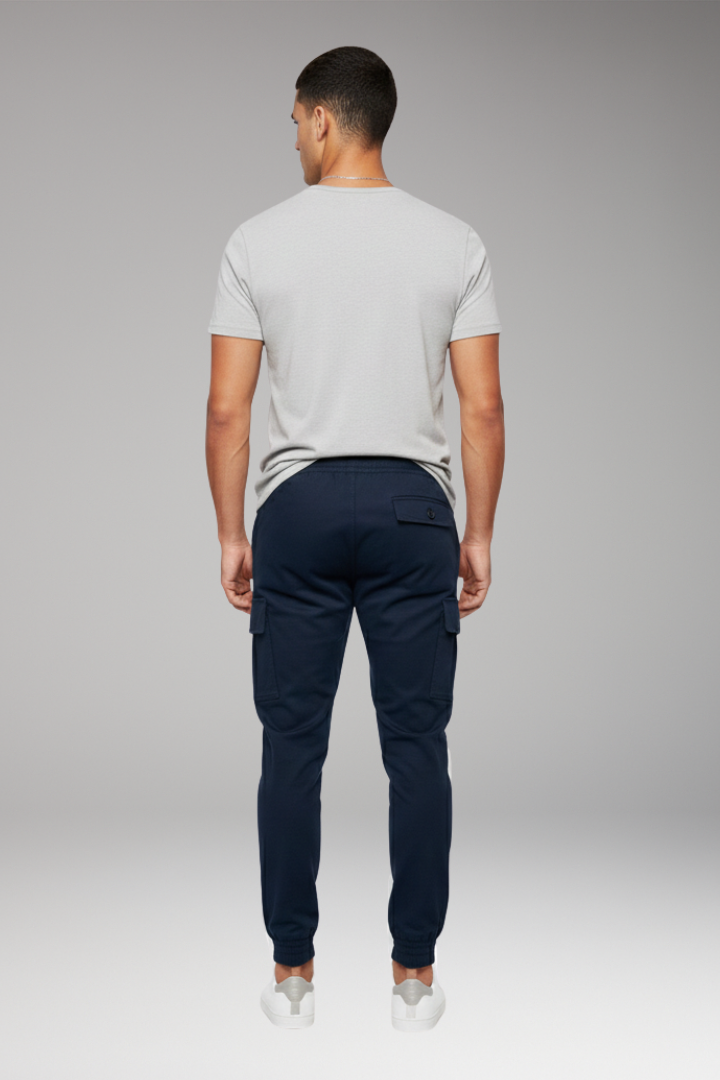 Men’s Jogger Trousers with Elastic Waist and Cargo Pockets