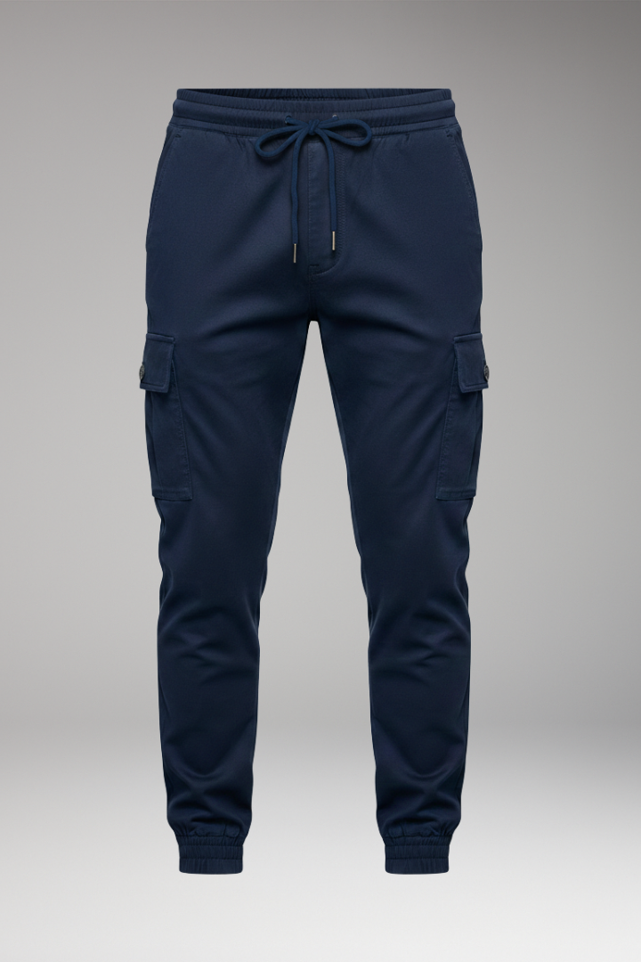 Men’s Jogger Trousers with Elastic Waist and Cargo Pockets