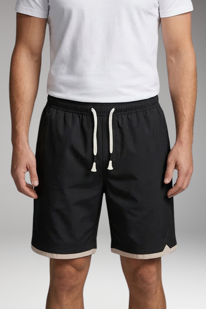 Men's Jogger Shorts with Drawstring and Side Pockets