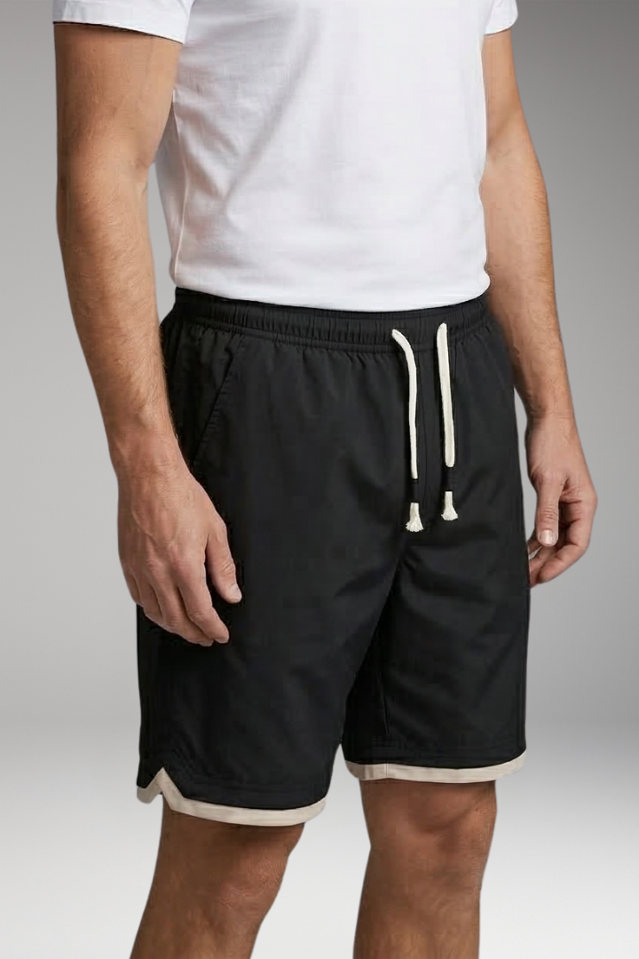 Men's Jogger Shorts with Drawstring and Side Pockets