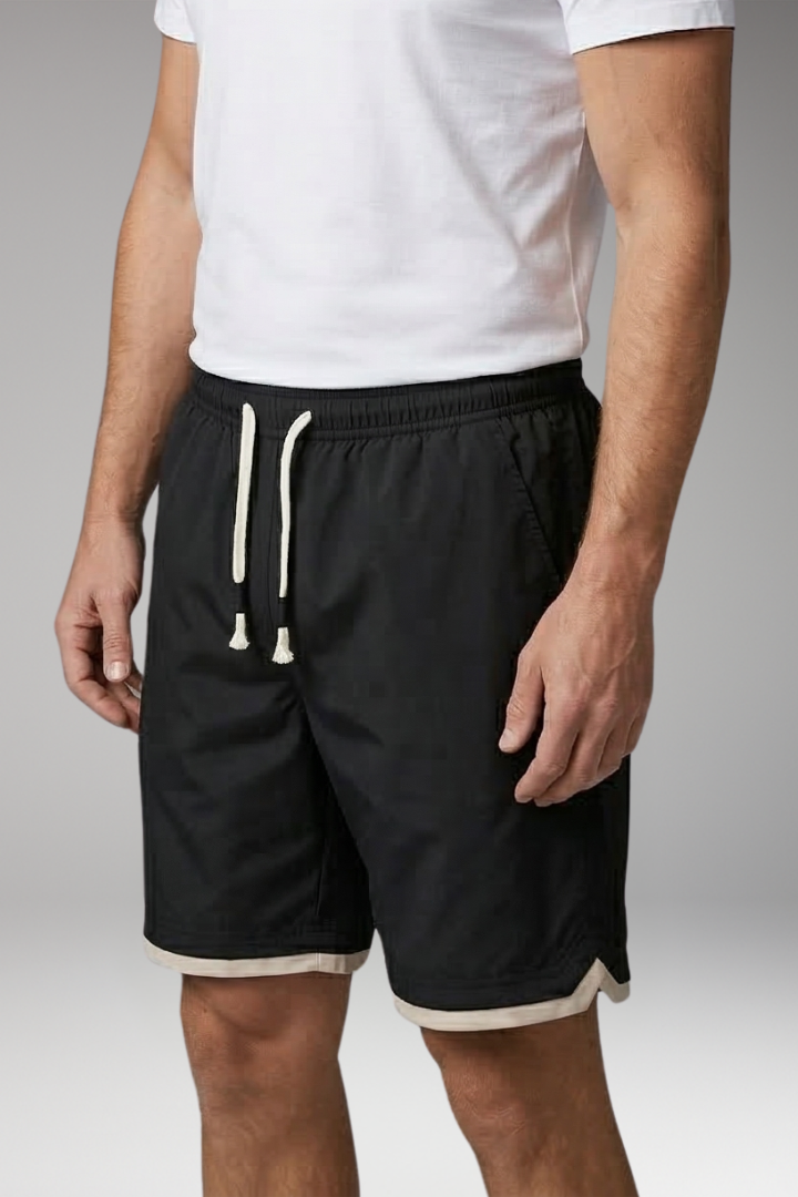 Men's Jogger Shorts with Drawstring and Side Pockets