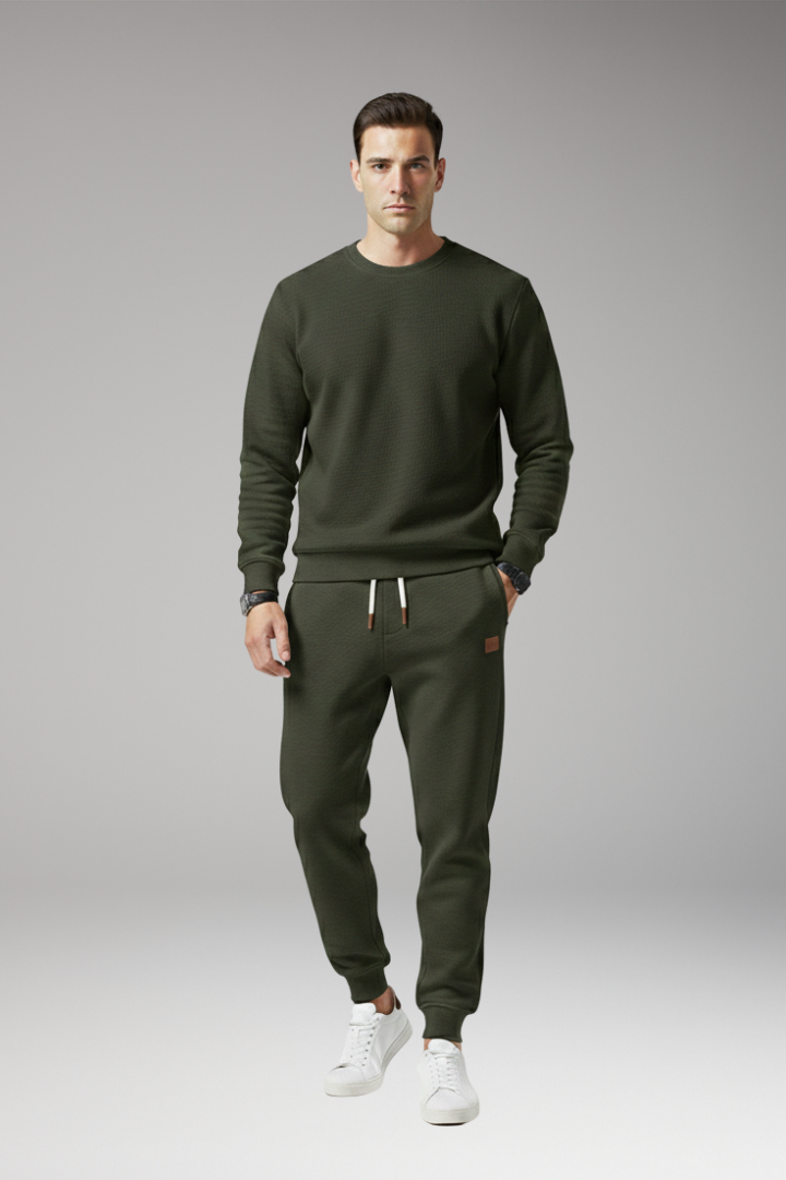 Men’s Jogging Trousers with Drawstring Waist and Ribbed Cuffs