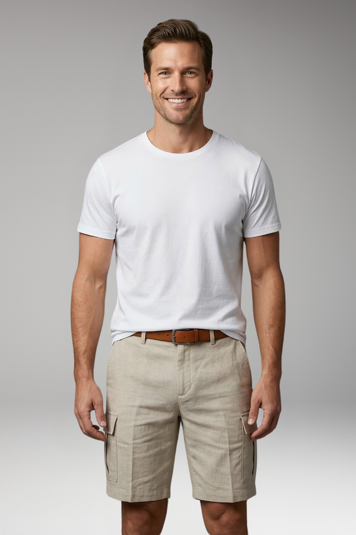 Men's Knee Length Shorts with Side Patch Pockets