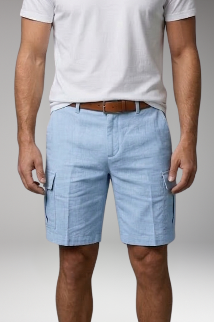Men's Knee Length Shorts with Side Patch Pockets