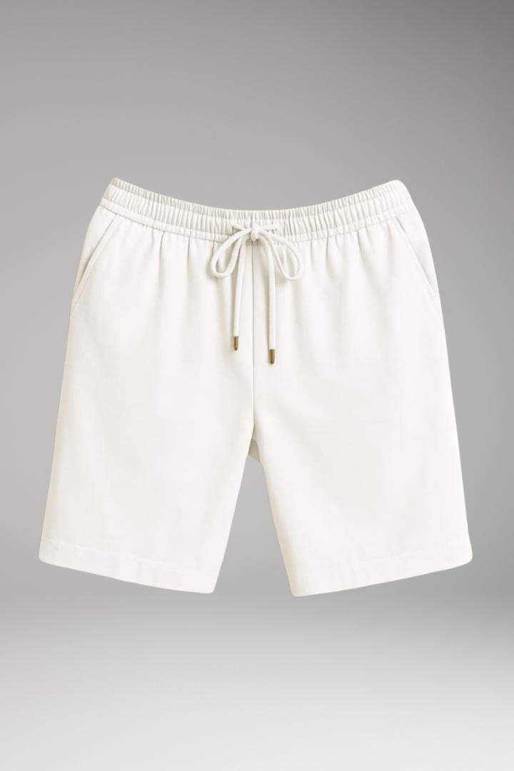 Men's Linen Shorts with Elastic Waistband and Side Pockets