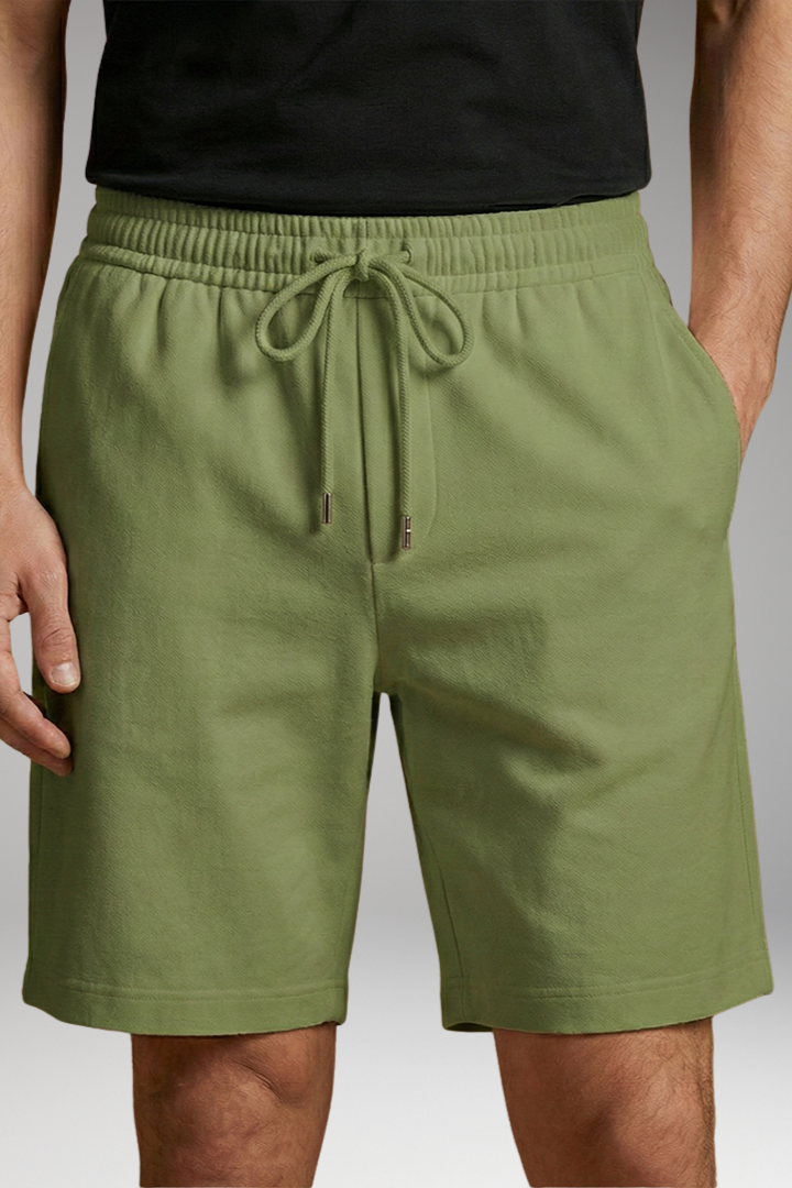 Men's Linen Shorts with Elastic Waistband and Side Pockets