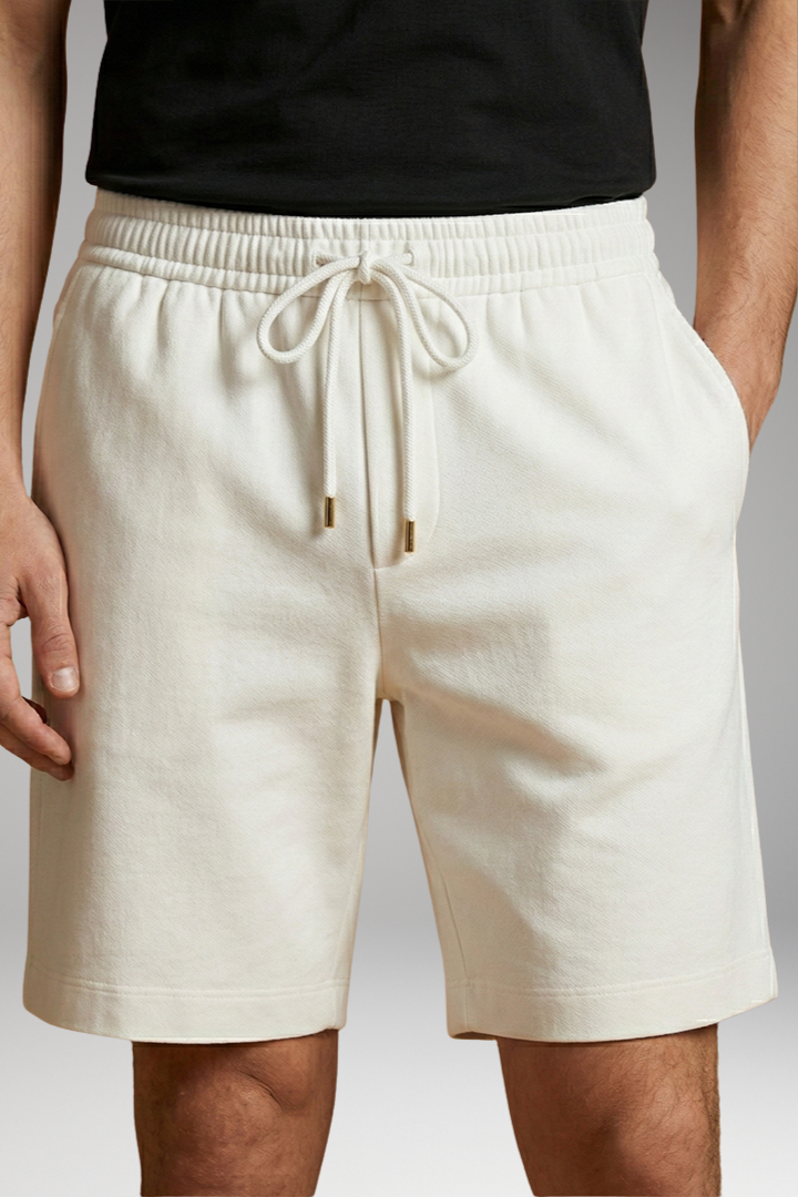 Men's Linen Shorts with Elastic Waistband and Side Pockets