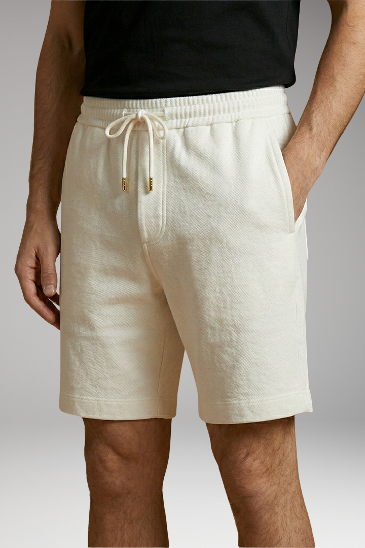 Men's Linen Shorts with Elastic Waistband and Side Pockets