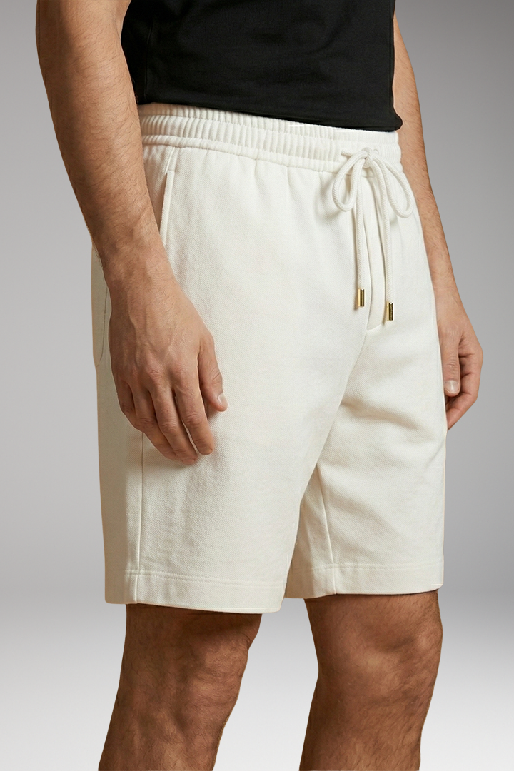 Men's Linen Shorts with Elastic Waistband and Side Pockets