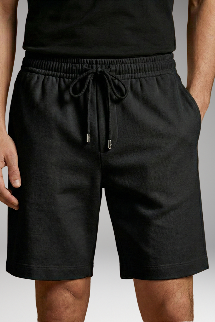 Men's Linen Shorts with Elastic Waistband and Side Pockets