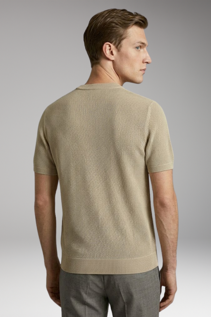 Men's Mesh T-shirt with Round Neck and Short Sleeves