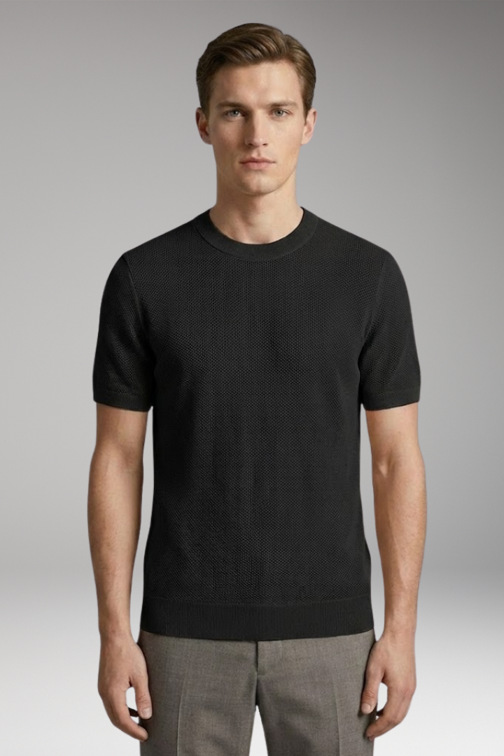 Men's Mesh T-shirt with Round Neck and Short Sleeves