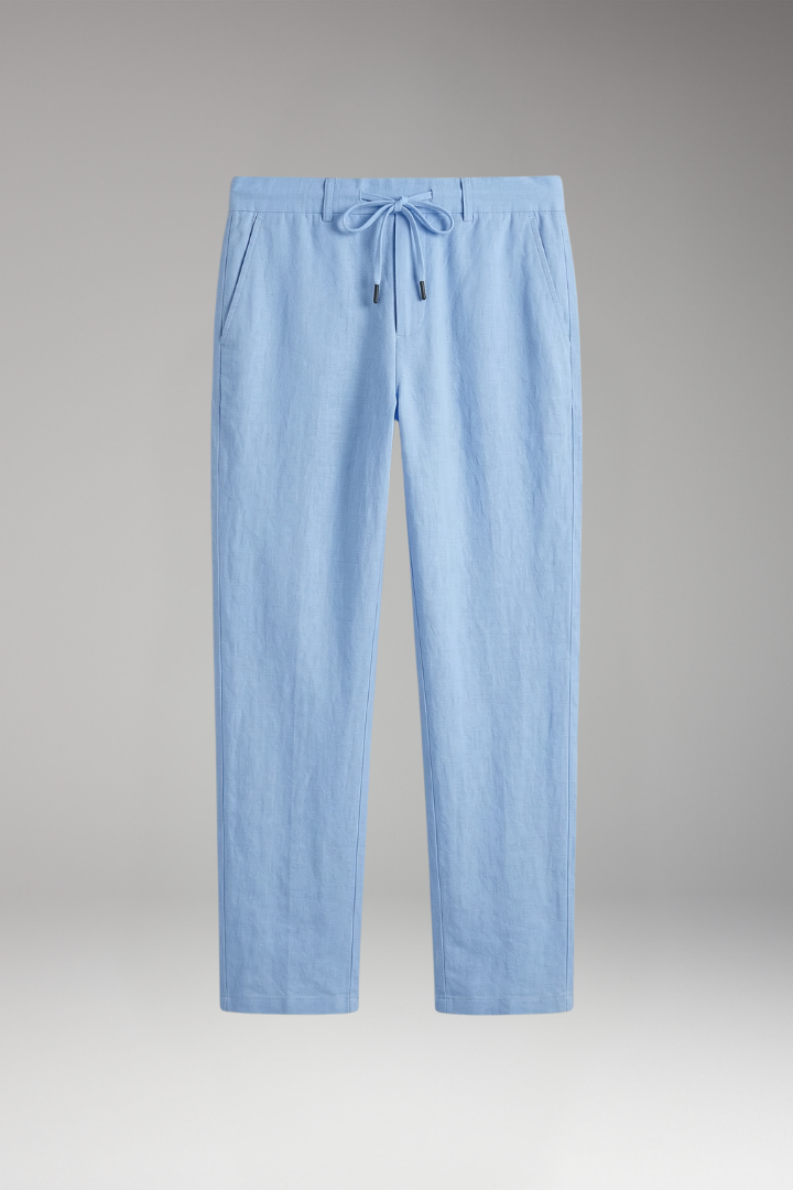Men’s Trousers with Drawstring Waist and Straight-Leg Design