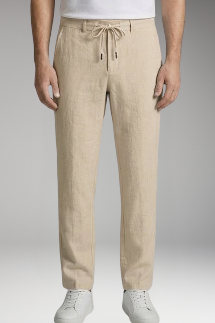 Men’s Trousers with Drawstring Waist and Straight-Leg Design