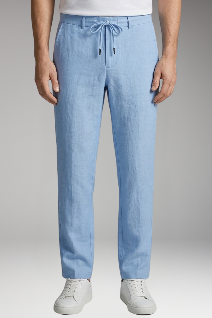 Men’s Trousers with Drawstring Waist and Straight-Leg Design