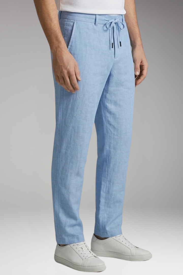 Men’s Trousers with Drawstring Waist and Straight-Leg Design