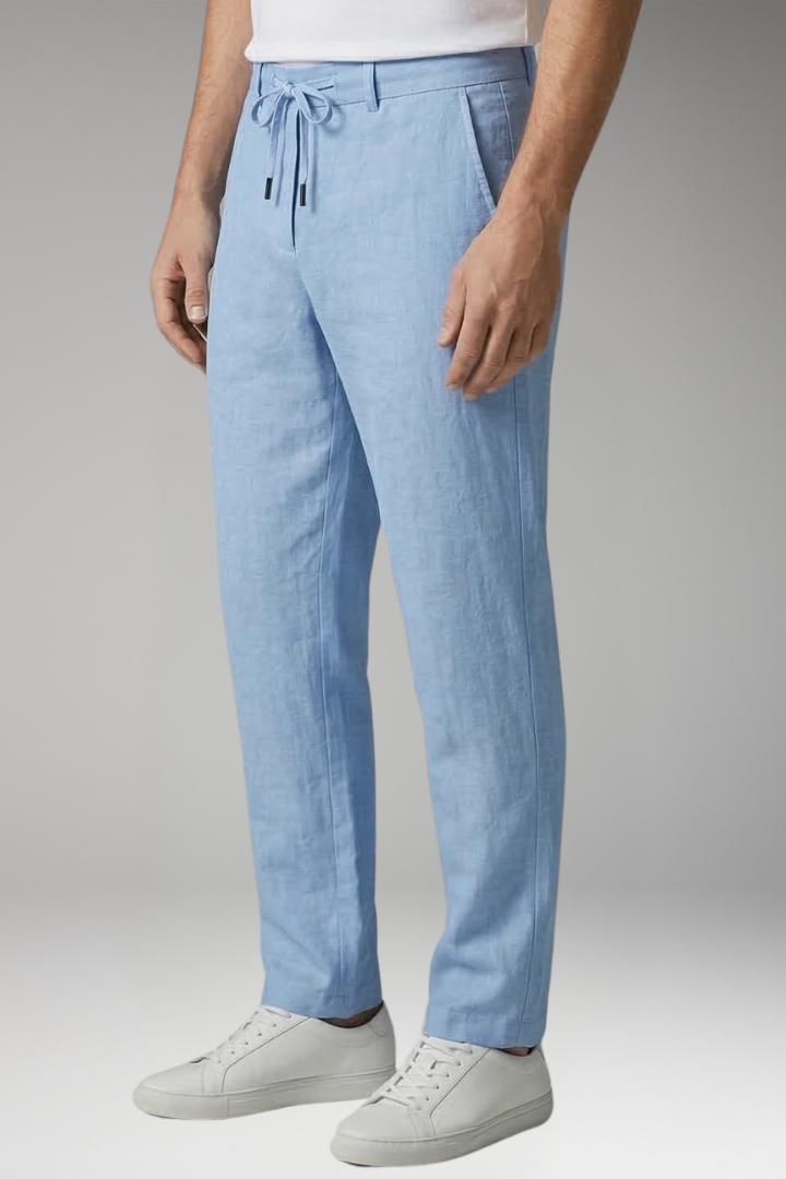 Men’s Trousers with Drawstring Waist and Straight-Leg Design
