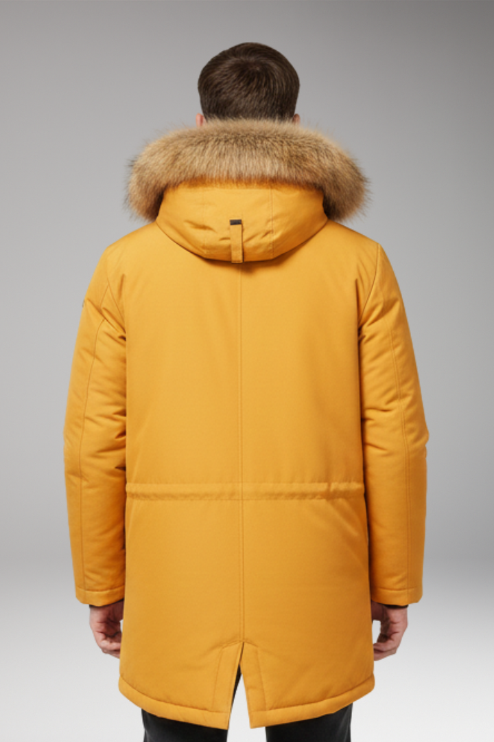 Men’s Parka with Hood and Front Zip Closure