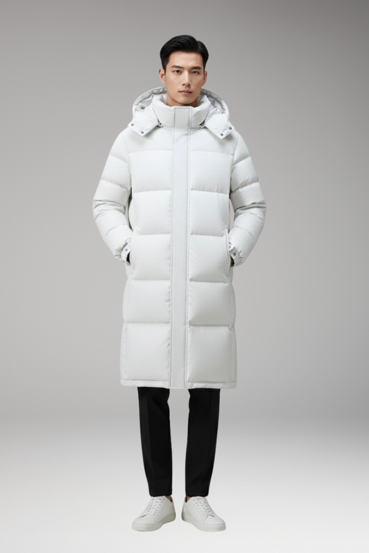 Men’s Parka with Hood and Multi-Pocket Design