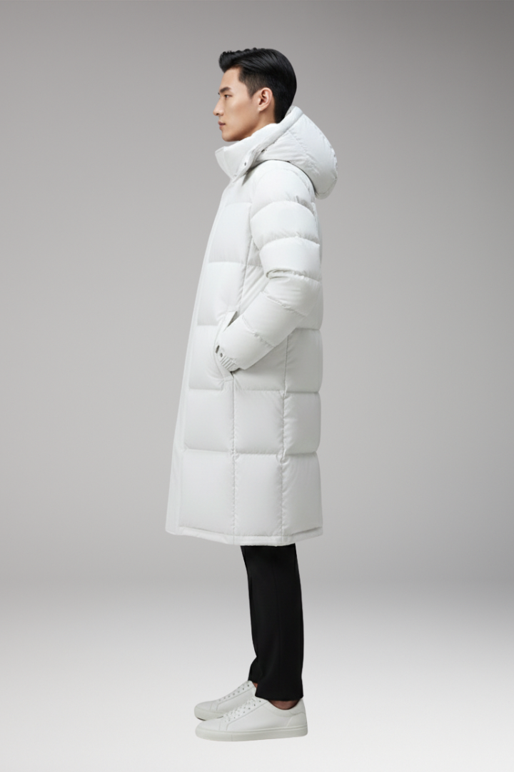 Men’s Parka with Hood and Multi-Pocket Design