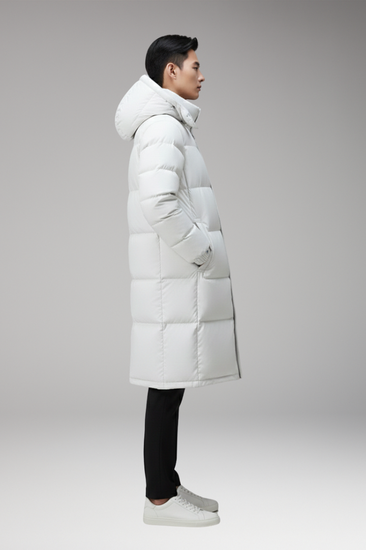 Men’s Parka with Hood and Multi-Pocket Design