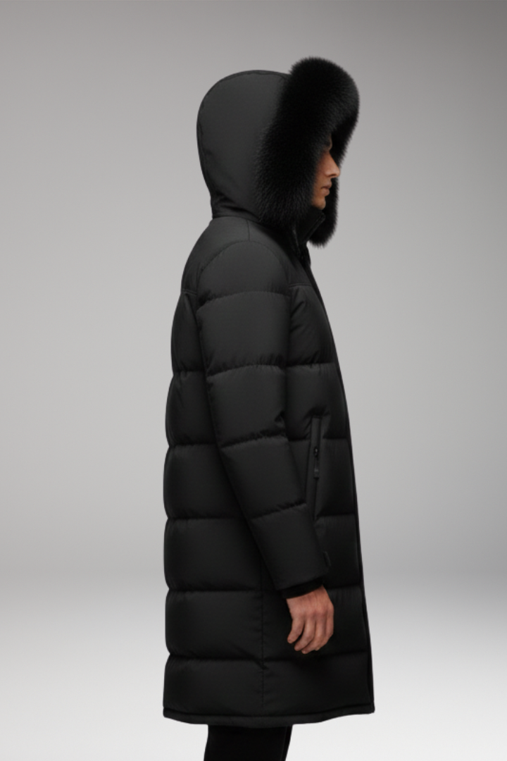 Men’s Parka with Hood and Quilted Surface