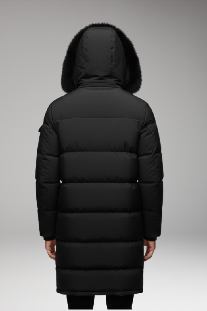 Men’s Parka with Hood and Quilted Surface