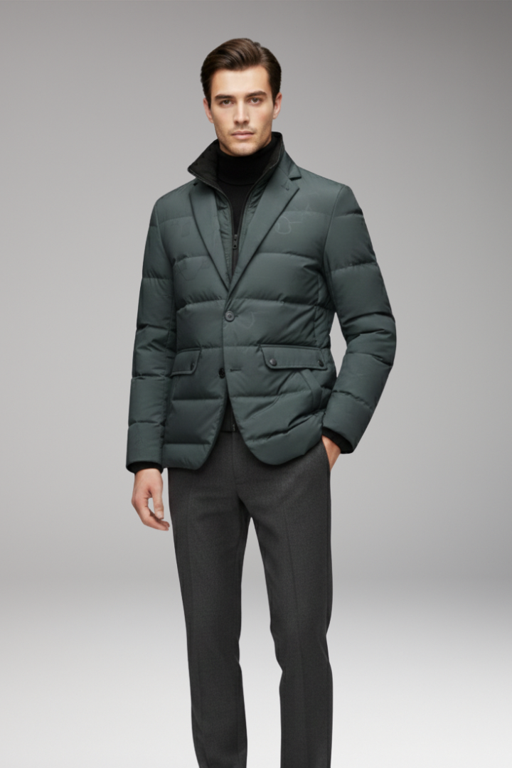 Men’s Parka with Inverted Collar and Zipper