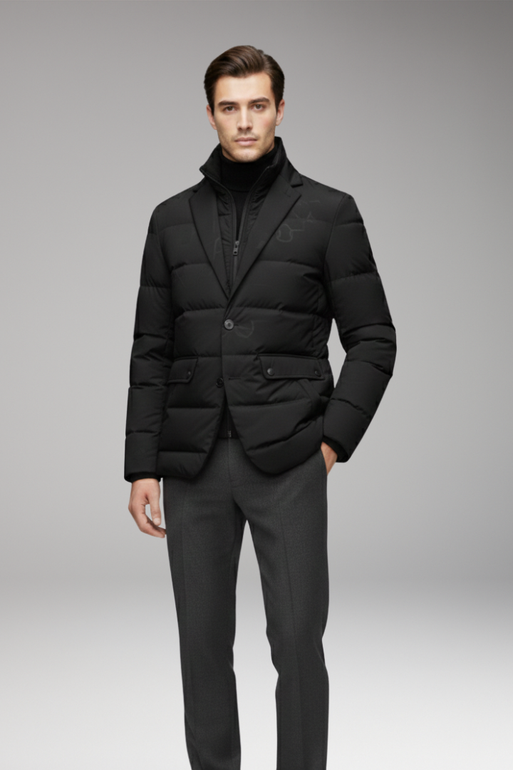 Men’s Parka with Inverted Collar and Zipper