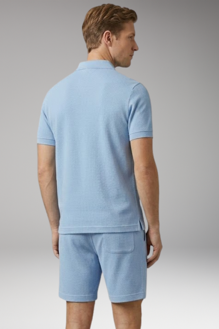 Men's Polo Shirt and Shorts Set with Button-Down Collar