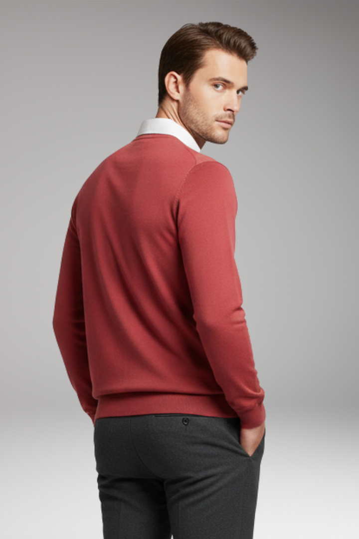 Men’s Polo Shirt with Button Closure and Ribbed Cuffs