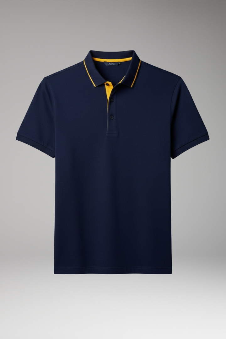 Men’s Polo Shirt with Classic Collar and Button Placket