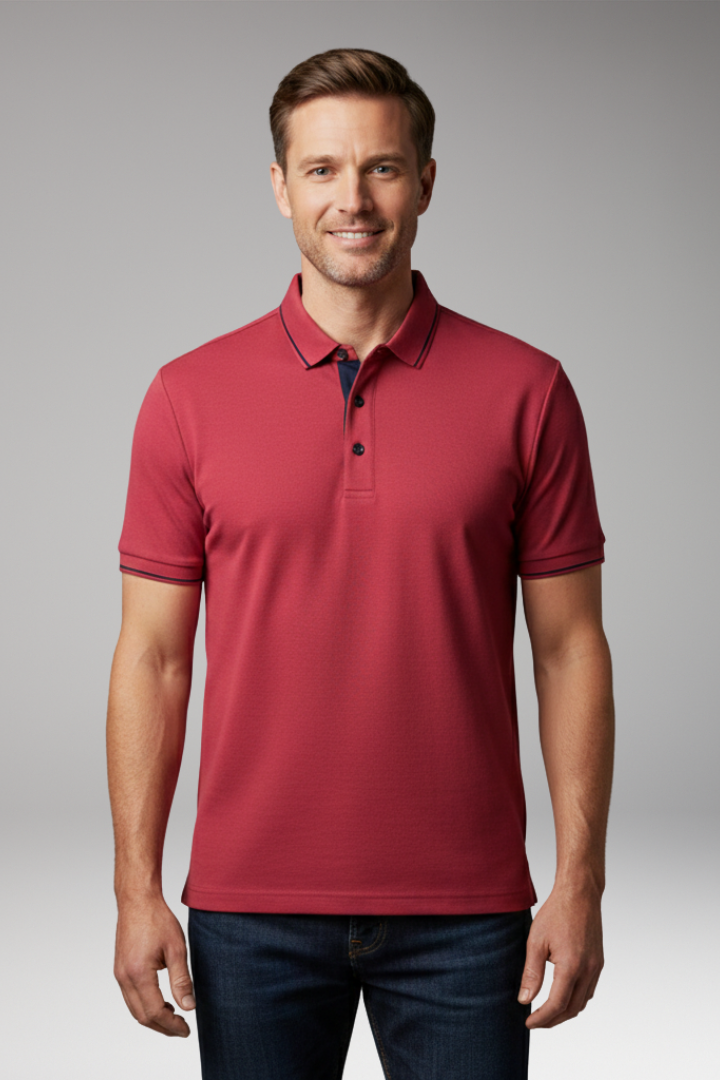 Men’s Polo Shirt with Classic Collar and Button Placket