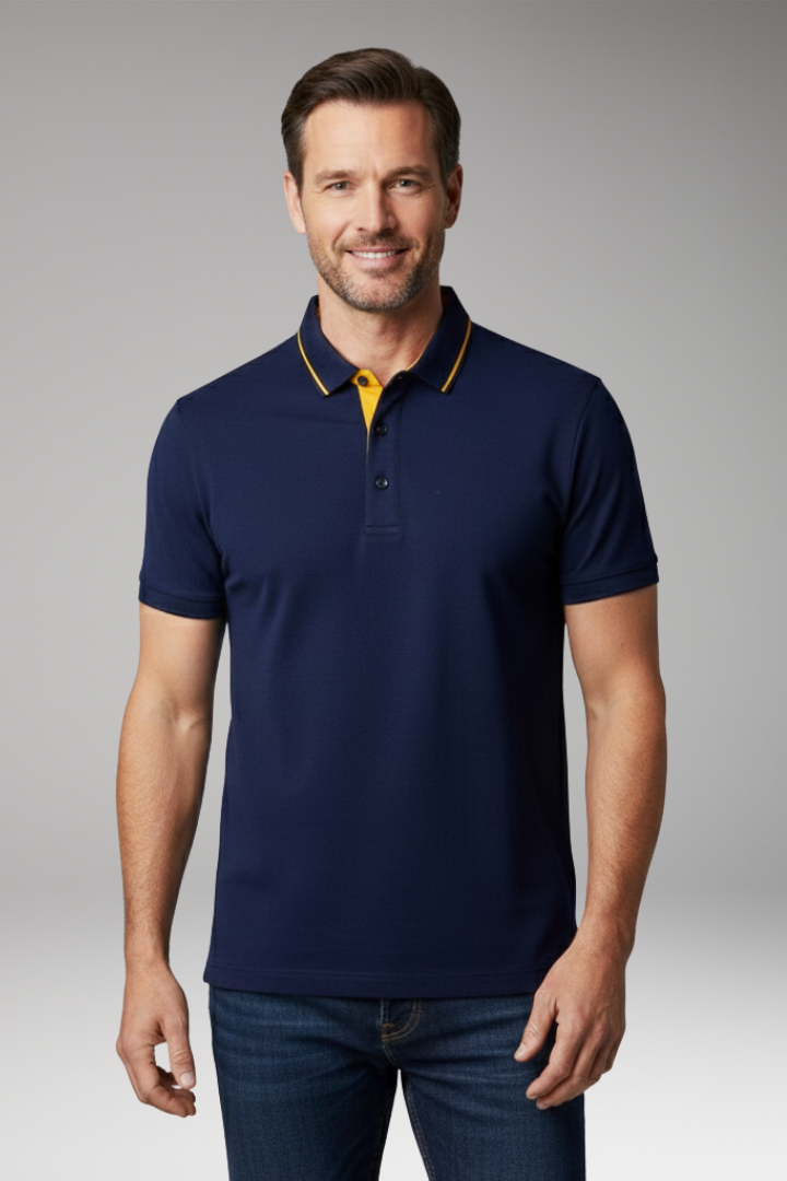 Men’s Polo Shirt with Classic Collar and Button Placket